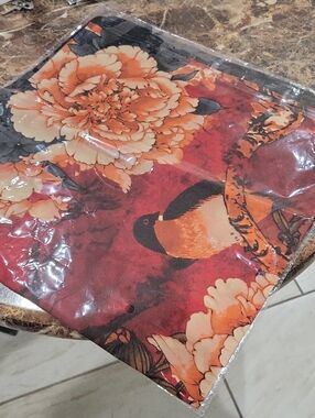 Floral Bird Print Scarf